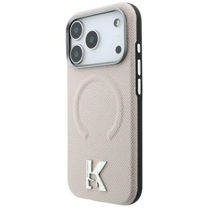 Etui MagSafe do Apple iPhone 18 Pro / 17 Pro, Karl Lagerfeld, Grained Embossed Ring, Beżowy
