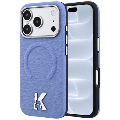 Etui MagSafe do Apple iPhone 18 Pro / 17 Pro, Karl Lagerfeld, Grained Embossed Ring, niebieski