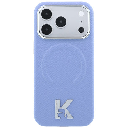 Etui MagSafe do Apple iPhone 18 Pro / 17 Pro, Karl Lagerfeld, Grained Embossed Ring, niebieski