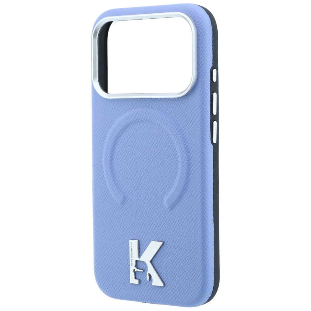 Etui MagSafe do Apple iPhone 18 Pro / 17 Pro, Karl Lagerfeld, Grained Embossed Ring, niebieski