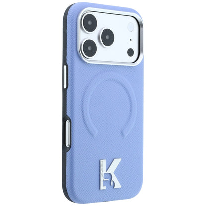 Etui MagSafe do Apple iPhone 18 Pro / 17 Pro, Karl Lagerfeld, Grained Embossed Ring, niebieski