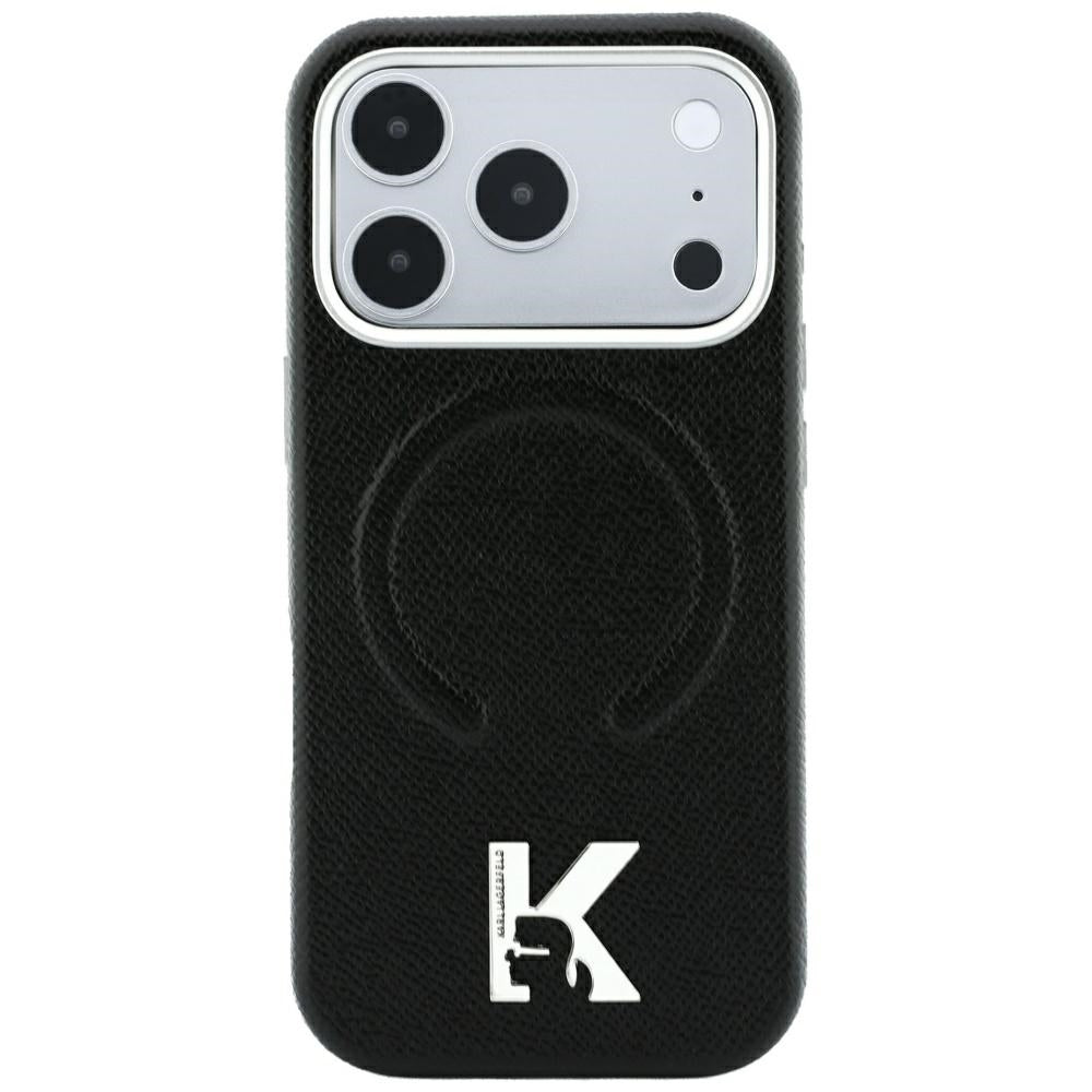 Etui MagSafe do Apple iPhone 18 Pro / 17 Pro, Karl Lagerfeld, Grained Embossed Ring, Czarna