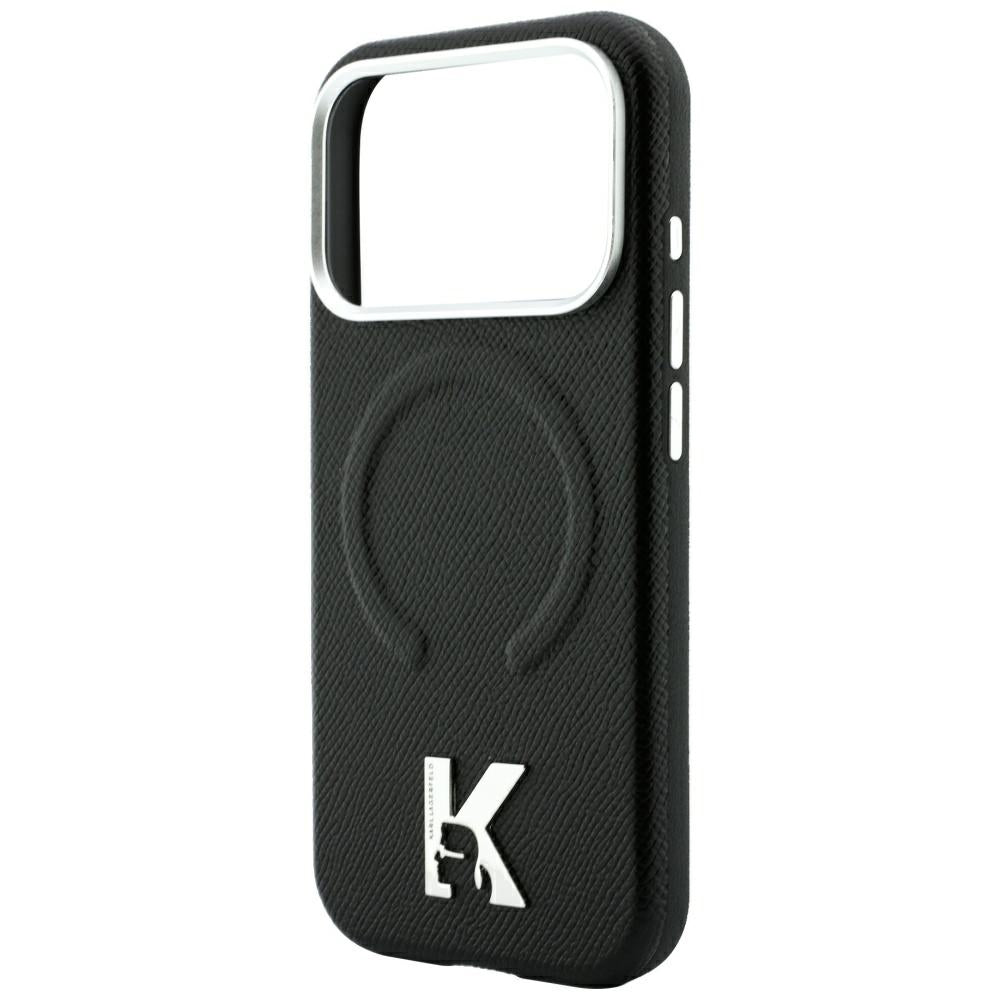 Etui MagSafe do Apple iPhone 18 Pro / 17 Pro, Karl Lagerfeld, Grained Embossed Ring, Czarna