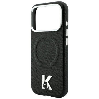 Etui MagSafe do Apple iPhone 18 Pro / 17 Pro, Karl Lagerfeld, Grained Embossed Ring, Czarna