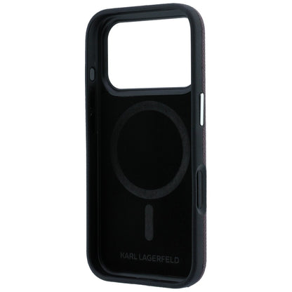 Etui MagSafe do Apple iPhone 18 Pro / 17 Pro, Karl Lagerfeld, Grained KC Heads, Wiśniowy