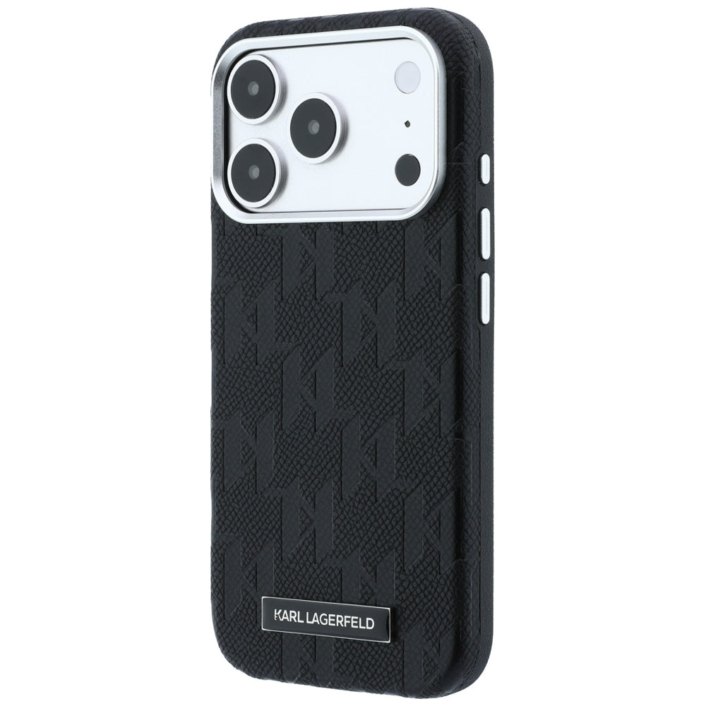 Etui MagSafe do Apple iPhone 18 Pro / 17 Pro, Karl Lagerfeld, Grained Mono Resin Logo, czarne