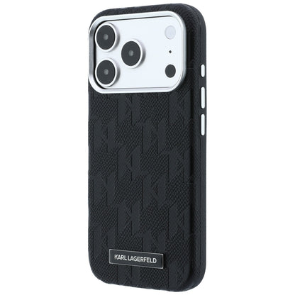 Etui MagSafe do Apple iPhone 18 Pro / 17 Pro, Karl Lagerfeld, Grained Mono Resin Logo, czarne
