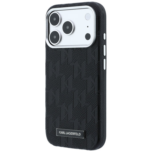 Etui MagSafe do Apple iPhone 18 Pro / 17 Pro, Karl Lagerfeld, Grained Mono Resin Logo, czarne