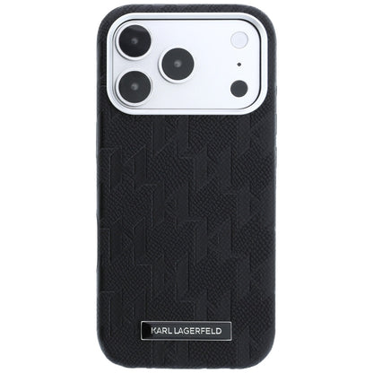 Etui MagSafe do Apple iPhone 18 Pro / 17 Pro, Karl Lagerfeld, Grained Mono Resin Logo, czarne