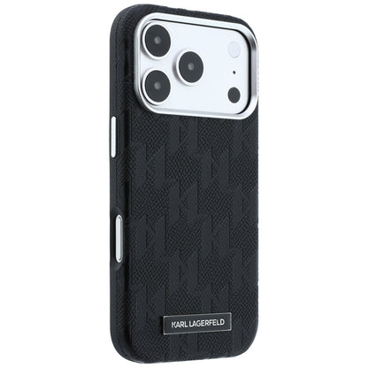 Etui MagSafe do Apple iPhone 18 Pro / 17 Pro, Karl Lagerfeld, Grained Mono Resin Logo, czarne
