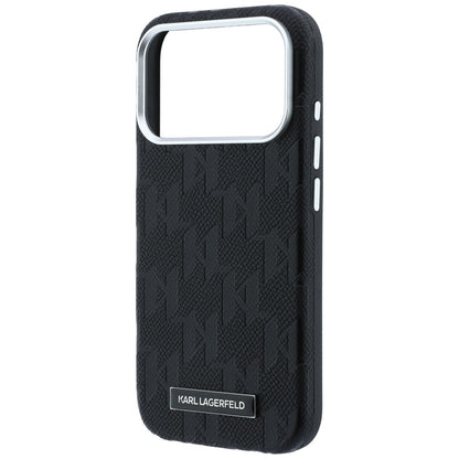 Etui MagSafe do Apple iPhone 18 Pro / 17 Pro, Karl Lagerfeld, Grained Mono Resin Logo, czarne