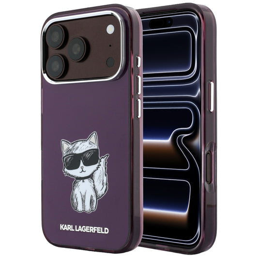 Etui MagSafe do Apple iPhone 18 Pro / 17 Pro, Karl Lagerfeld, HC IML Choupette Body Sketch Print, Wiśniowy