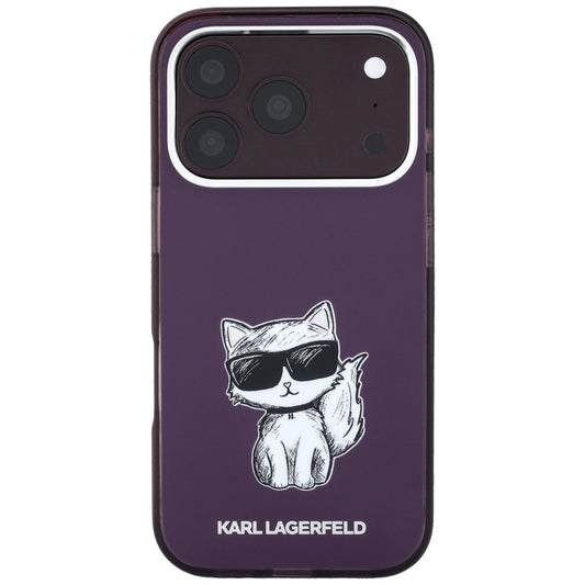 Etui MagSafe do Apple iPhone 18 Pro / 17 Pro, Karl Lagerfeld, HC IML Choupette Body Sketch Print, Wiśniowy