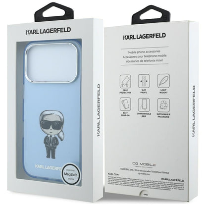 Etui MagSafe do Apple iPhone 18 Pro / 17 Pro, Karl Lagerfeld, HC IML Ikonik Sketch Print, Niebieskie
