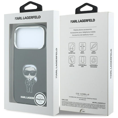 Etui MagSafe do Apple iPhone 18 Pro / 17 Pro, Karl Lagerfeld, HC IML Ikonik Sketch Print, Czarny