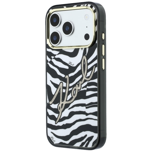 Etui MagSafe do Apple iPhone 18 Pro / 17 Pro, Karl Lagerfeld, HC IML Signature Zebra Glitter Gold, Czarna