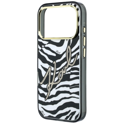 MagSafe Case for Apple iPhone 18 Pro / 17 Pro, Karl Lagerfeld, HC IML Signature Zebra Glitter Gold, Black