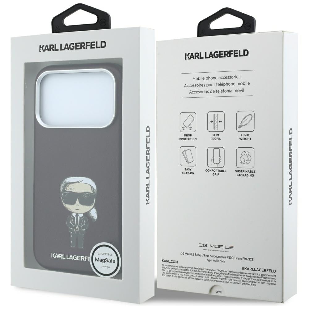 Etui MagSafe do Apple iPhone 18 Pro / 17 Pro, Karl Lagerfeld, Ikonik Sketch, Wiśniowy