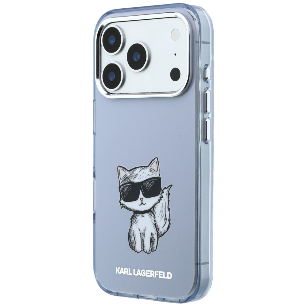 Etui MagSafe do Apple iPhone 18 Pro / 17 Pro, Karl Lagerfeld, IML Choupette Body Sketch Print, Niebieskie