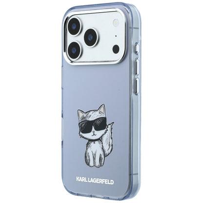 Etui MagSafe do Apple iPhone 18 Pro / 17 Pro, Karl Lagerfeld, IML Choupette Body Sketch Print, Niebieskie