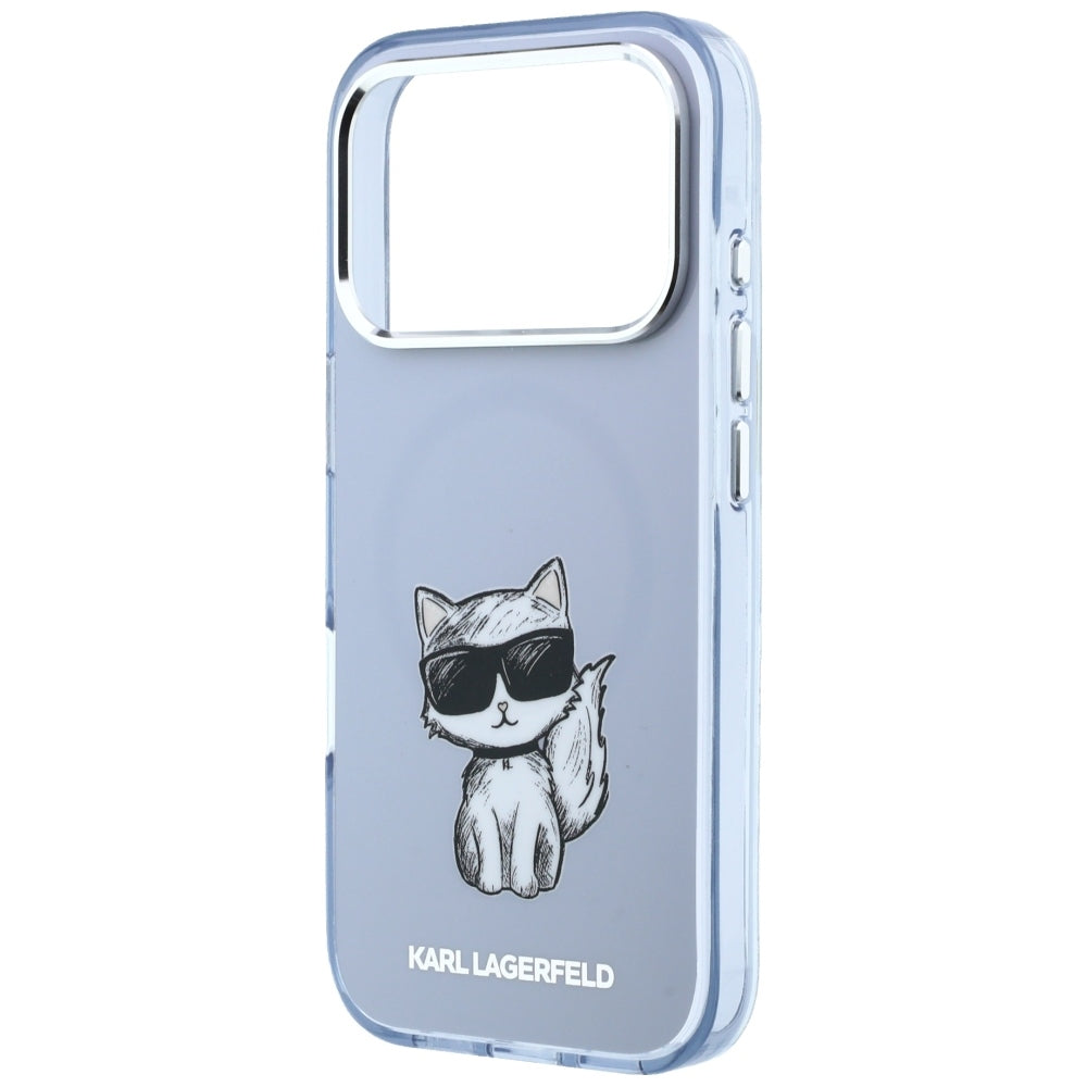 Etui MagSafe do Apple iPhone 18 Pro / 17 Pro, Karl Lagerfeld, IML Choupette Body Sketch Print, Niebieskie