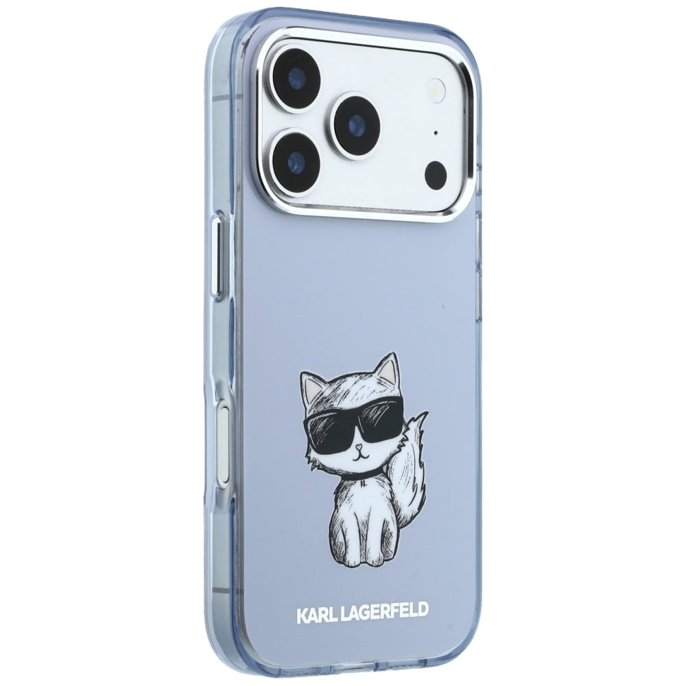 Etui MagSafe do Apple iPhone 18 Pro / 17 Pro, Karl Lagerfeld, IML Choupette Body Sketch Print, Niebieskie