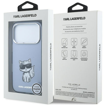 Etui MagSafe do Apple iPhone 18 Pro / 17 Pro, Karl Lagerfeld, IML Choupette Body Sketch Print, Niebieskie
