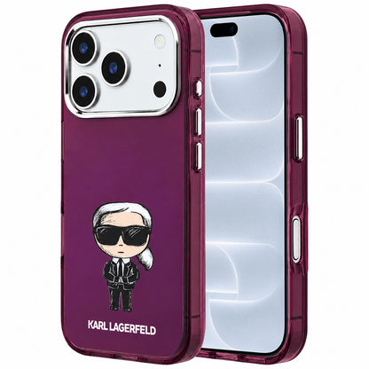 Etui MagSafe do Apple iPhone 18 Pro / 17 Pro, Karl Lagerfeld, HC IML Ikonik Sketch Print, bordowe