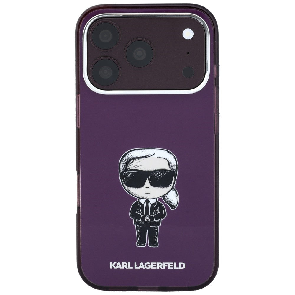 Etui MagSafe do Apple iPhone 18 Pro / 17 Pro, Karl Lagerfeld, HC IML Ikonik Sketch Print, bordowe