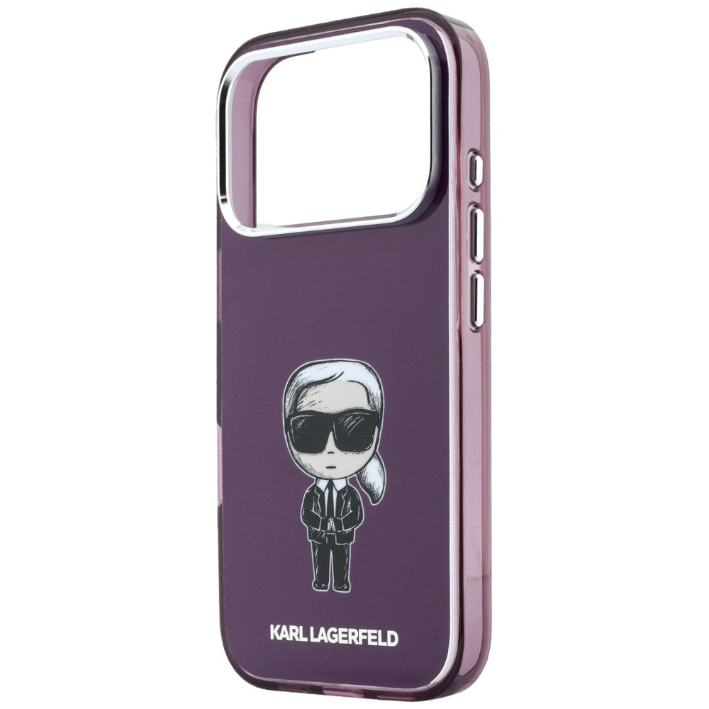 Etui MagSafe do Apple iPhone 18 Pro / 17 Pro, Karl Lagerfeld, HC IML Ikonik Sketch Print, bordowe