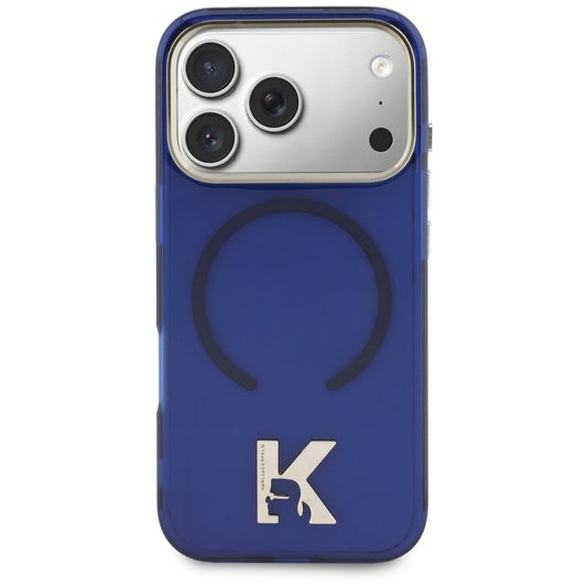 Etui MagSafe do Apple iPhone 18 Pro / 17 Pro, Karl Lagerfeld, IML Karl Head Logo, niebieskie