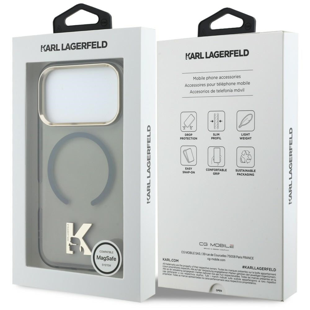 Etui MagSafe do Apple iPhone 18 Pro / 17 Pro, Karl Lagerfeld, IML Karl Head Logo, czarne