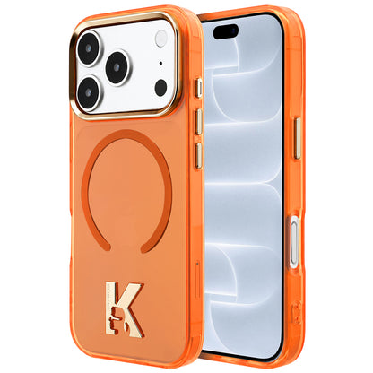 Etui MagSafe do Apple iPhone 18 Pro / 17 Pro, Karl Lagerfeld, IML Karl Head Logo, pomarańczowe