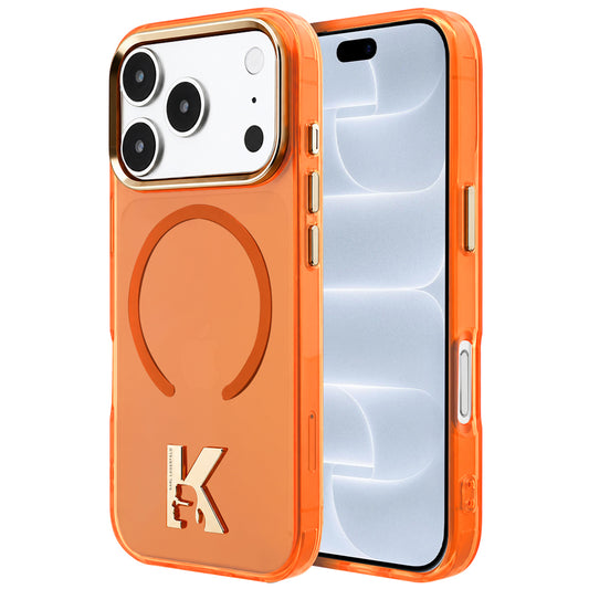 Etui MagSafe do Apple iPhone 18 Pro / 17 Pro, Karl Lagerfeld, IML Karl Head Logo, pomarańczowe