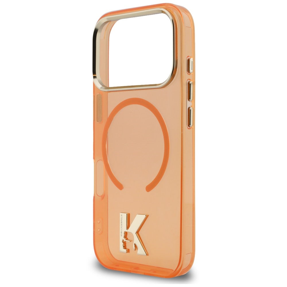 Etui MagSafe do Apple iPhone 18 Pro / 17 Pro, Karl Lagerfeld, IML Karl Head Logo, pomarańczowe