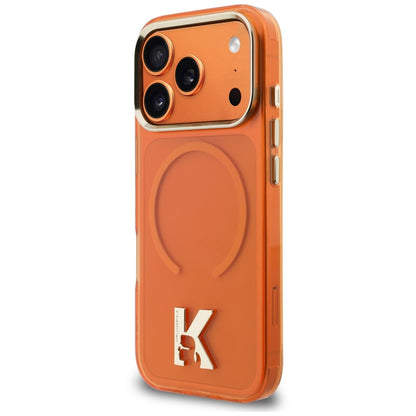 Etui MagSafe do Apple iPhone 18 Pro / 17 Pro, Karl Lagerfeld, IML Karl Head Logo, pomarańczowe
