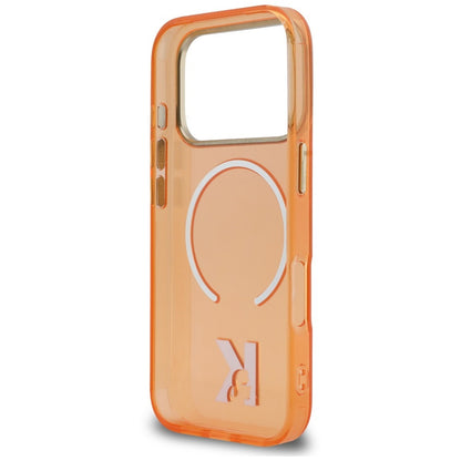 Etui MagSafe do Apple iPhone 18 Pro / 17 Pro, Karl Lagerfeld, IML Karl Head Logo, pomarańczowe