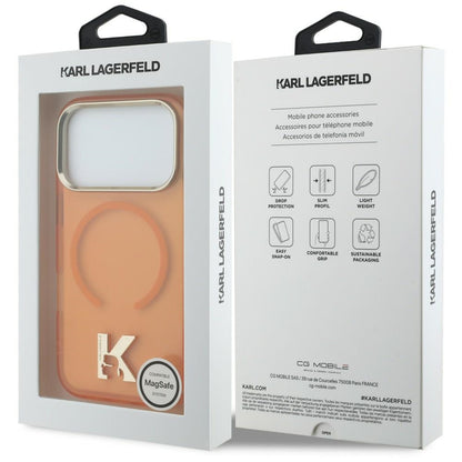 Etui MagSafe do Apple iPhone 18 Pro / 17 Pro, Karl Lagerfeld, IML Karl Head Logo, pomarańczowe