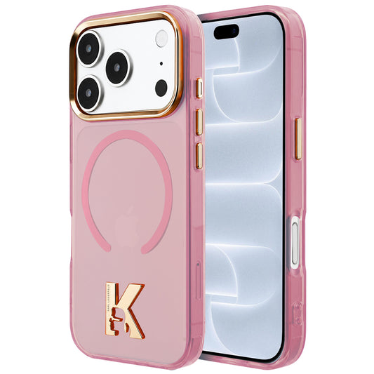 Etui MagSafe do Apple iPhone 18 Pro / 17 Pro, Karl Lagerfeld, IML Karl Head Logo, różowy