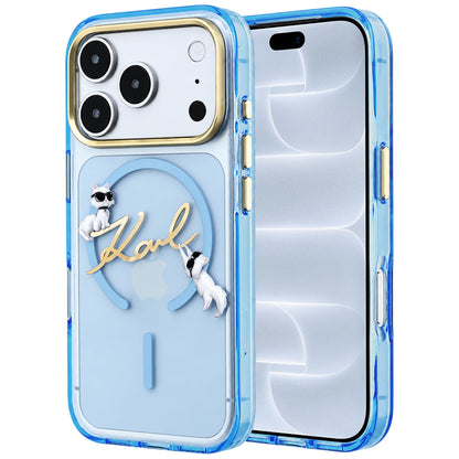 Etui MagSafe do Apple iPhone 18 Pro / 17 Pro, Karl Lagerfeld, IML Karl Script Logo, Bleu