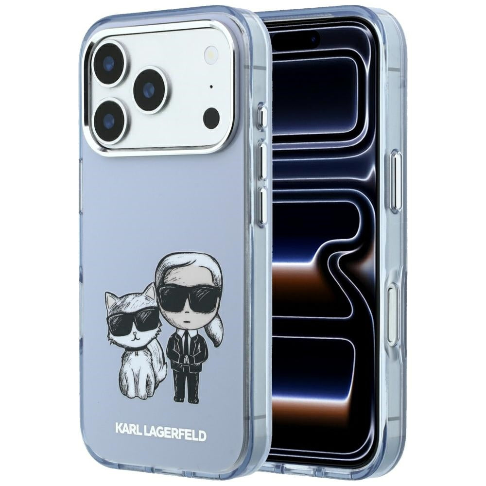 Etui MagSafe do Apple iPhone 18 Pro / 17 Pro, Karl Lagerfeld, IML KC Bodies Sketch Print, Niebieskie