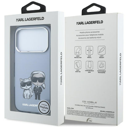 Etui MagSafe do Apple iPhone 18 Pro / 17 Pro, Karl Lagerfeld, IML KC Bodies Sketch Print, Niebieskie