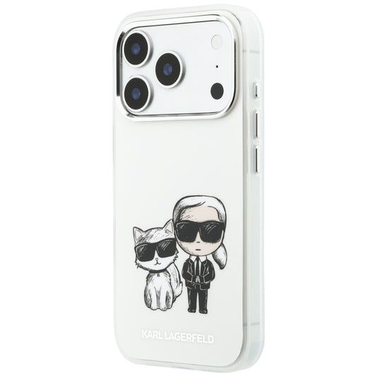 MagSafe Case for Apple iPhone 18 Pro / 17 Pro, Karl Lagerfeld, IML KC Bodies Sketch Print, Beige