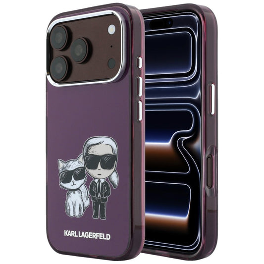 Etui MagSafe do Apple iPhone 18 Pro / 17 Pro, Karl Lagerfeld, IML KC Bodies Sketch Print, Wiśniowy