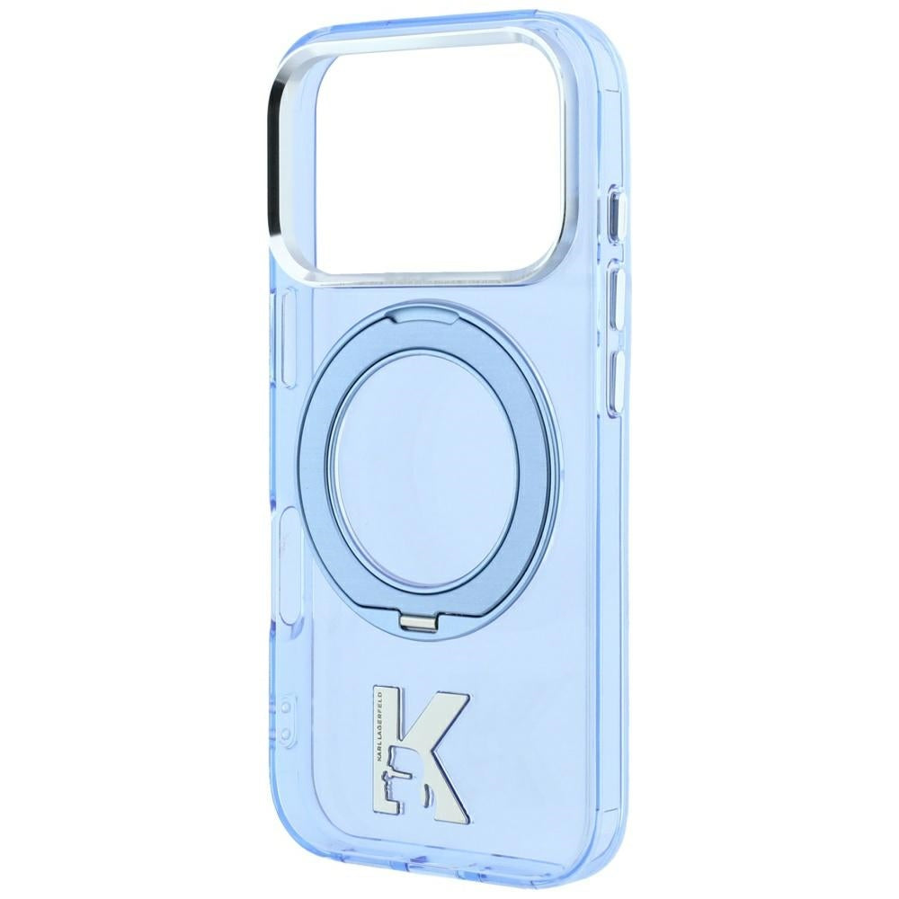 MagSafe Case for Apple iPhone 18 Pro / 17 Pro, Karl Lagerfeld, IML Ring Stand Kameo Metal, Blue