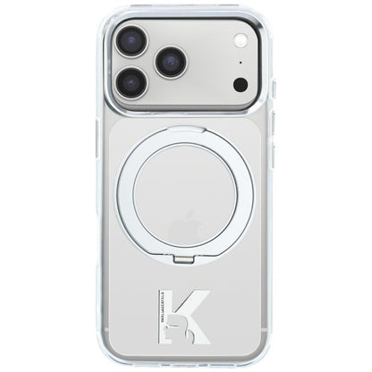 MagSafe Case for Apple iPhone 18 Pro / 17 Pro, Karl Lagerfeld, IML Ring Stand Kameo Metal, Transparent