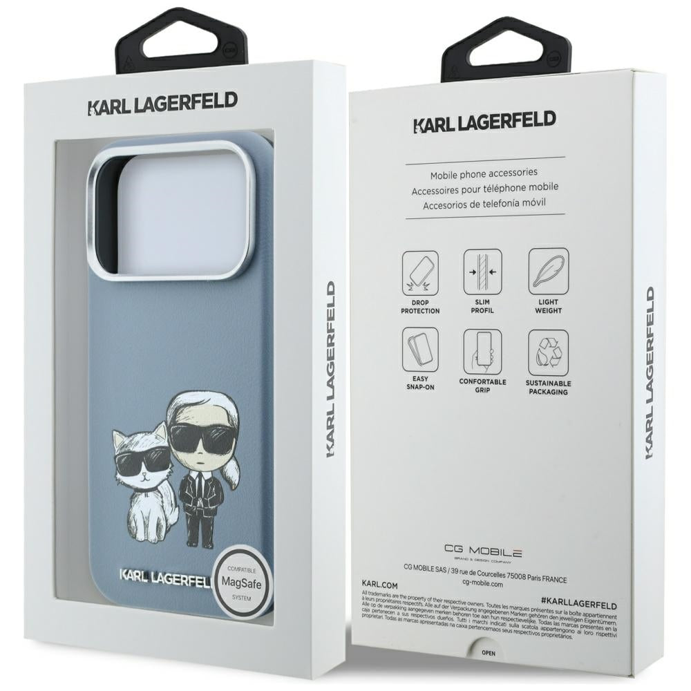 Etui MagSafe do Apple iPhone 18 Pro / 17 Pro, Karl Lagerfeld, KC Bodies Sketch, Bleu