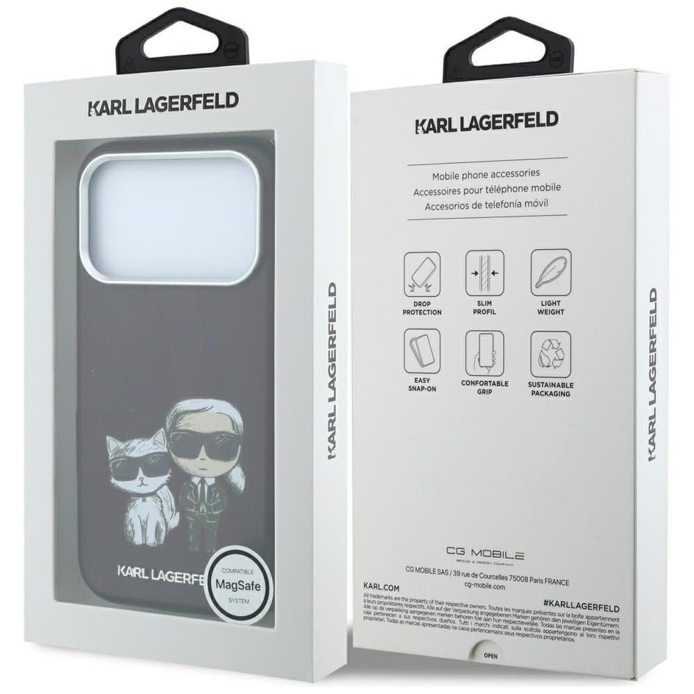 Etui MagSafe do Apple iPhone 18 Pro / 17 Pro, Karl Lagerfeld, KC Bodies Sketch, Wiśniowy