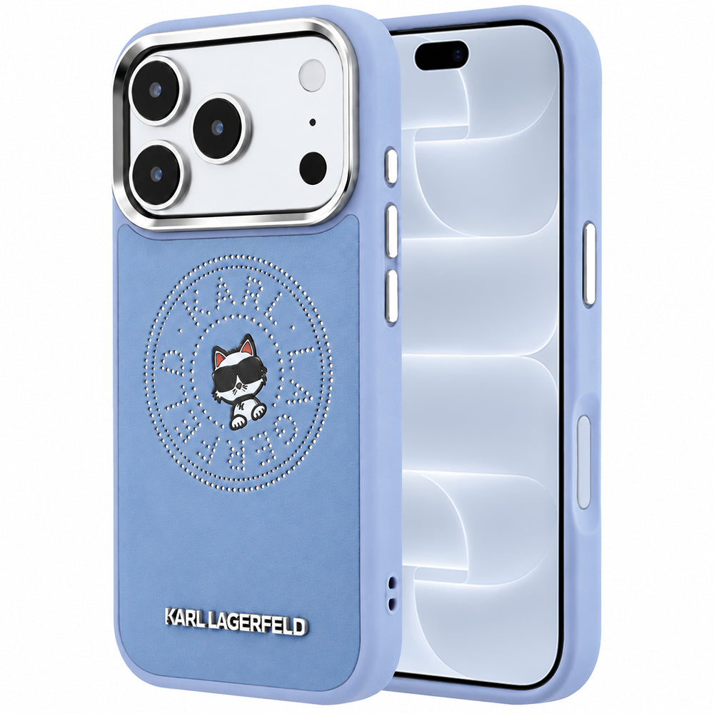 Etui MagSafe do Apple iPhone 18 Pro / 17 Pro, Karl Lagerfeld, Point and Choupette Sketch, Bleu