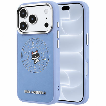 Etui MagSafe do Apple iPhone 18 Pro / 17 Pro, Karl Lagerfeld, Point and Choupette Sketch, Bleu